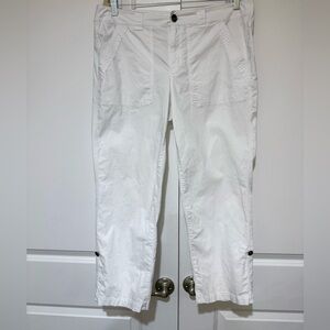 DKNY Women’s White Cotton Poplin Cargo Pants